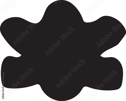 Organic black fluid blob silhouette vector design element for modern graphic decoration, creative overlays, and versatile artistic projects
