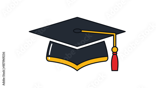 Graduation Cap Icon Vector Illustration.