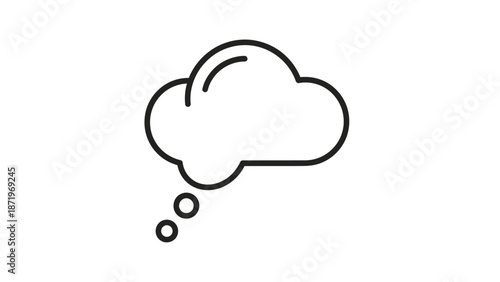 Thought bubble icon simple line art.