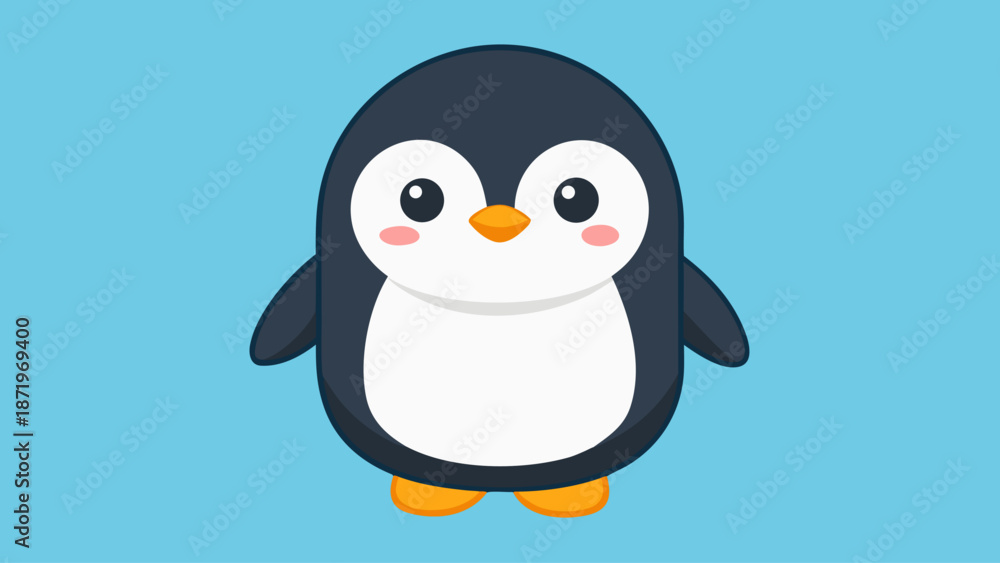Fototapeta premium cute-penguin-in-kawaii-flat-style----