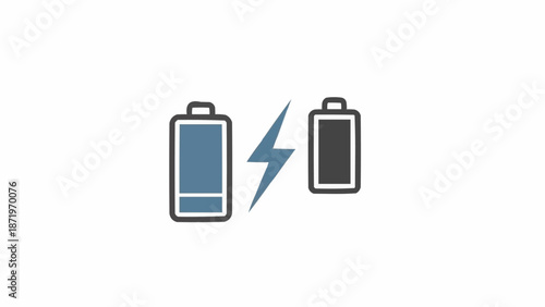 Battery power transfer icon symbol.