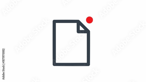 Notification Document Icon With Red Dot.