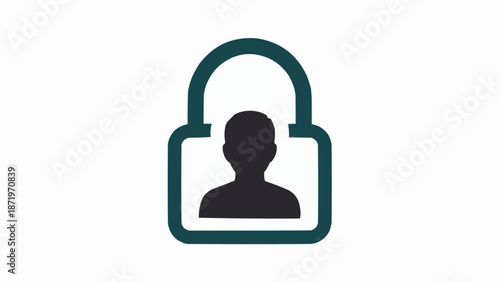 Padlock with silhouette of a person.