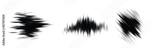  glitch halftone line element set dotted texture geometric 