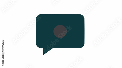 Cuadro en lienzo Dark green speech bubble icon symbol.