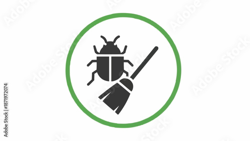 Tableau sur toile Pest control insect bug broom.