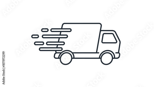 Fast Delivery Truck Icon.