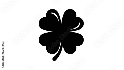 Black four leaf clover icon.