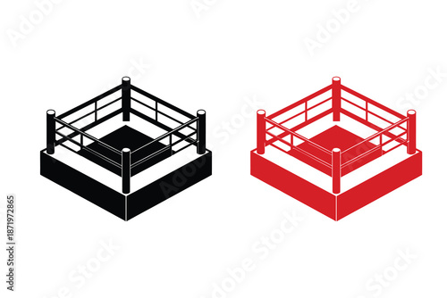 Boxing Ring Silhouette Icon Vector Illustration Sports Arena Design