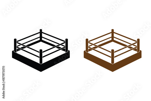 Boxing Ring Silhouette Icon Vector Illustration Sports Arena Design