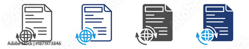 international treaties icon set multiple style