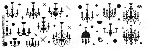 Stylish chandelier designs in black silhouette for modern decor