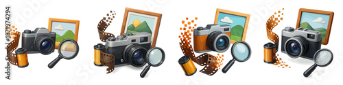Cameras and photography elements for creatives' vector art