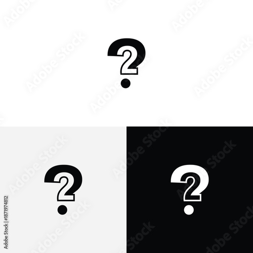 question and 2 logo vector icon illustration