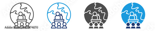 international conferences icon set multiple style