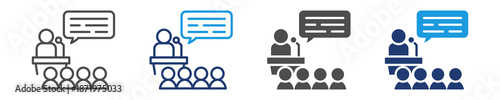 conferences icon set multiple style