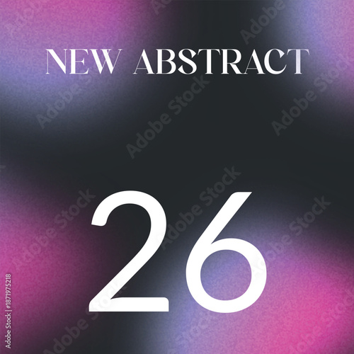 Modern abstract design with number twenty six on colorful background