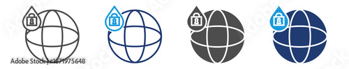 water security icon set multiple style