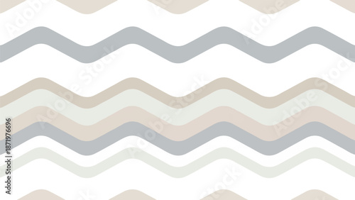 A seamless minimal geometric pattern featuring wavy lines in shades of gray, beige, and white on a clean background.