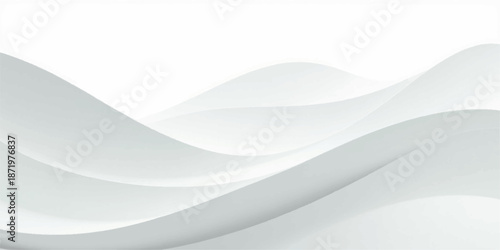 Abstract white wavy background featuring smooth blue gradient curves and futuristic technology lines for a professional business brochure template or vector illustration wallpaper