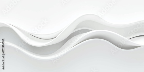 Smooth abstract wavy white background vector illustration featuring blue liquid motion curves and flowing light lines for a professional business wallpaper design