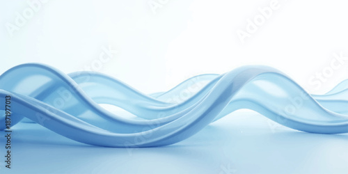 Smooth abstract blue waves create a flowing vector design with a curved motion pattern and light texture for a professional business backdrop illustration