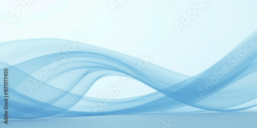 An abstract blue wave background featuring a soft flowing design with smooth light curves and wavy vector lines creating a motion pattern for a water sea backdrop illustration