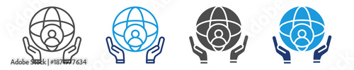 humanitarian icon set multiple style