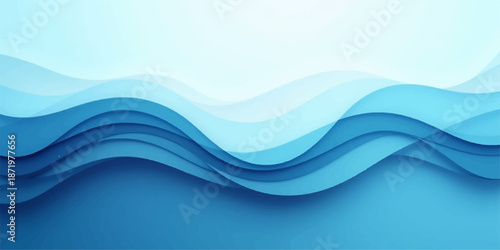 Abstract blue wave background design featuring flowing water lines and light swirls in a digital vector illustration of ocean motion