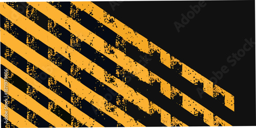 Diagonal yellow and black stripes form a bold textured warning pattern