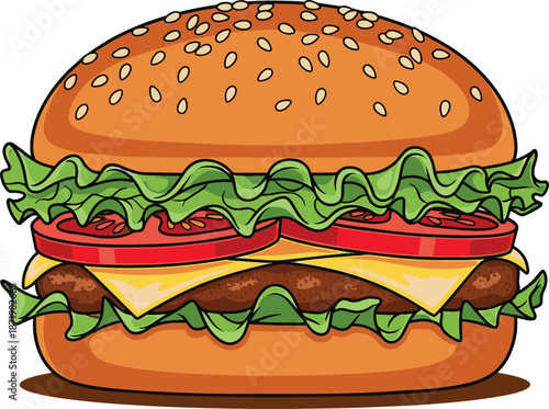 Delicious Double Cheeseburger with Fresh Lettuce and Tomatoes.