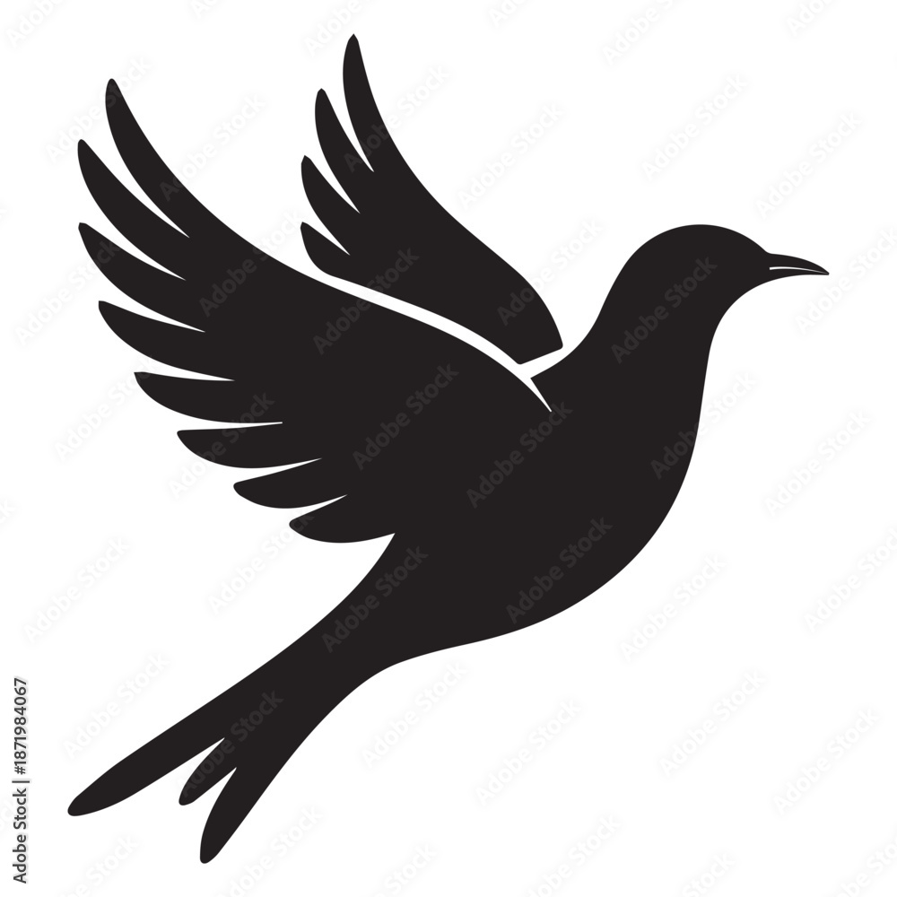 Obraz premium Beautiful silhouette flying bird vector