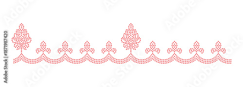 Rhinestone hotfix seamless connected floral or paisley-like motifs pattern design for laser cutting, 2.2 mm hole size 6 ss.