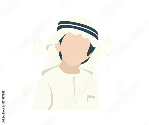Illustration of a Man in Traditional Arab Clothing