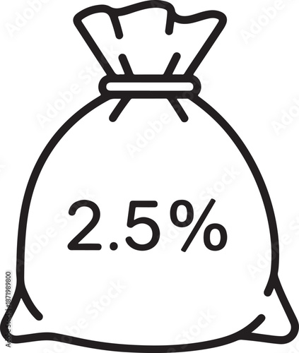 Money bag with 2.5% interest rate Vector