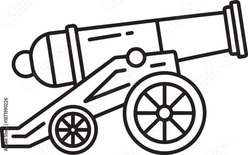 Vintage cannon icon in flat design Vector