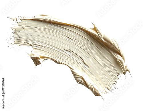 A smear of thick, off-white, textured substance against a black background