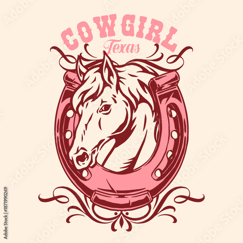 Cowgirl design featuring horse