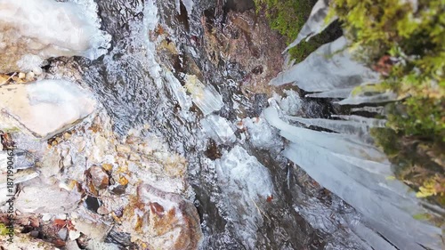 Stalactites above small stream