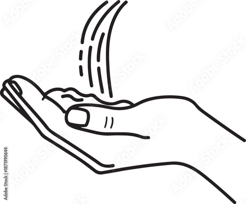 Hand washing with water droplets Vector