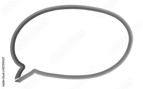 マーカー風の手描き吹き出しアウトライン素材 /Marker Style Speech Bubble Outline