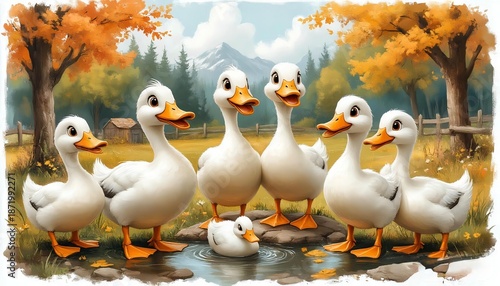 cartoon geese