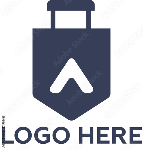 Modern Logo Concept with Upward Arrow and Shield Shape
