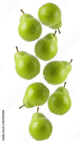 Wallpaper Mural Fresh green pears falling, fruits on transparent background Torontodigital.ca