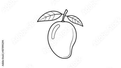Simple Line Drawing of a Fresh Apple with Leaf in Minimalist Style for