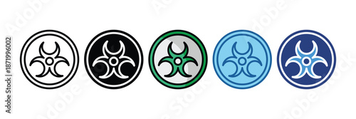 Biohazard Symbol  Icon Set Multiple Style Collection