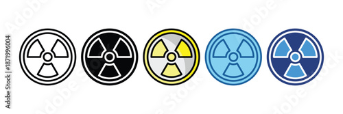 Radiation Sign  Icon Set Multiple Style Collection
