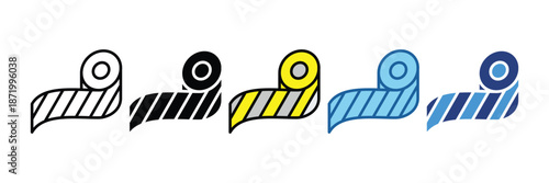 Caution Tape  Icon Set Multiple Style Collection