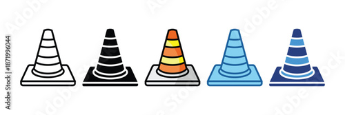 Traffic Cone  Icon Set Multiple Style Collection