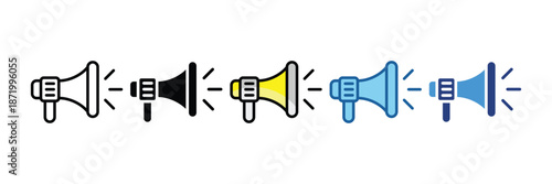 Megaphone  Icon Set Multiple Style Collection